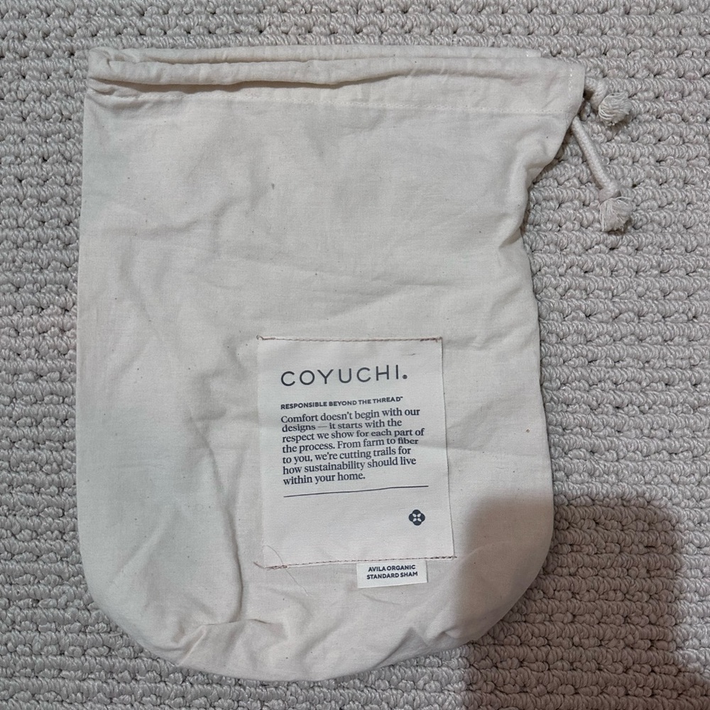 COYUCHI Natural Organic Cotton Storage Bag Pouch